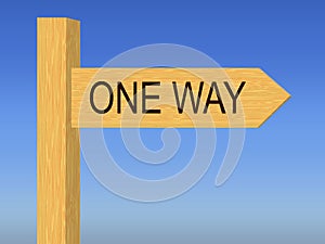 One Way directional road sign