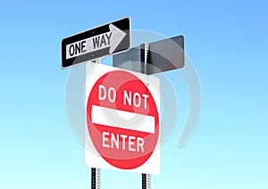 One Way - Do Not Enter Sign