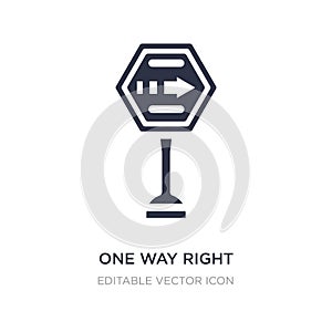 one way right arrow icon on white background. Simple element illustration from Signs concept