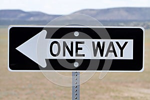 One way road sign