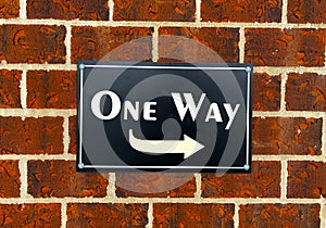 One way sign.