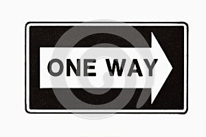 One way sign.