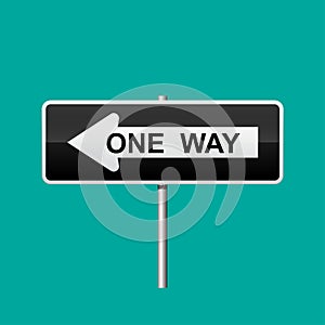 One way sign isolated on background