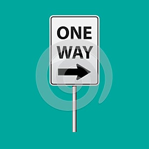 One way sign isolated on background