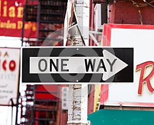 One Way street sign in New York City