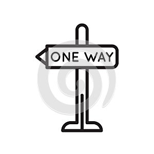 One way street signal icon vector sign and symbol isolated on white background, One way street signal logo concept