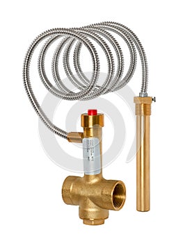 One-way thermostatic overheating valve valve used to protect boilers from boiling of the heat carrier