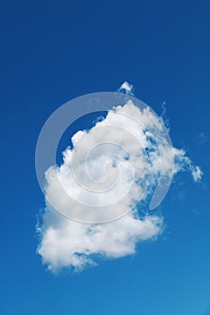 one white cloud on blue sky for pattern and design