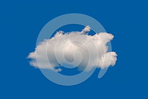 One white cloud. Cloud on the blue sky. Natural sky background