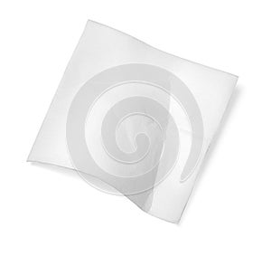 One White Paper Napkin Isolated