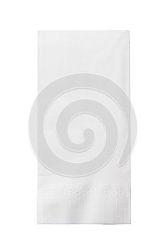 One White Paper Napkin Isolated on White