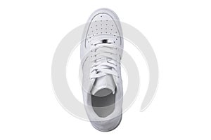 One white sneaker top view.