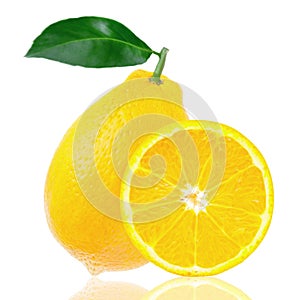 One whole lemon fruit and a half