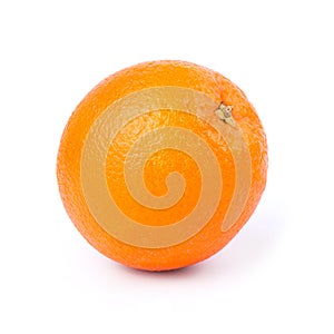 One whole ripe fresh juicy orange fruit isolated on white background