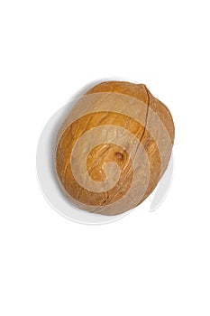 one whole walnut isolated on white background