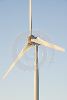 One Wind Turbine, Dawn Sky. UK