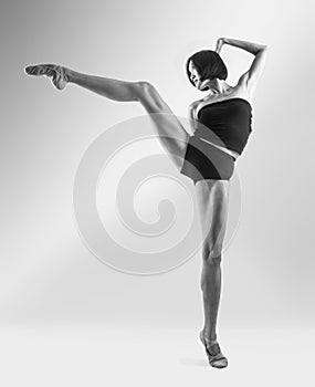 One woman ballerina ballet dancer dancing