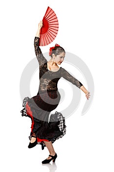 One woman gypsy flamenco dancer