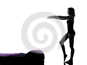 Woman sleepwalking silhouette photo