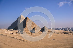 The great Pyramid of Giza and Sphinx, Cairo, Egypt.