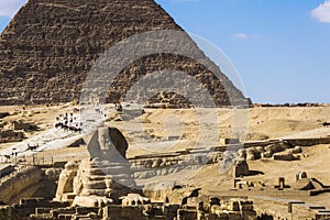 The great Pyramid of Giza and Sphinx, Cairo, Egypt.