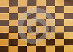 One wooden empty chessboard