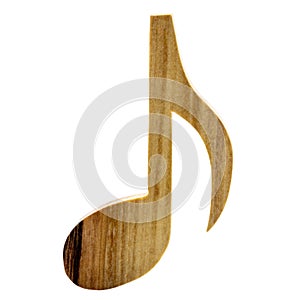 One wooden music note or note key