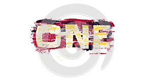one, word in graffiti style, graphic design and typography