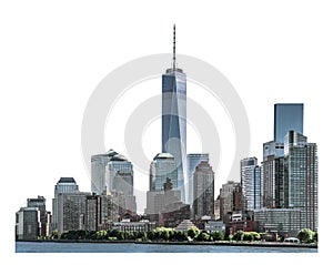 One World Trade Center and high-rise building isolated with clipping path photo