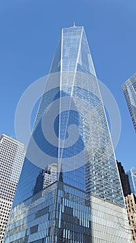 One World Trade Center Skyscraper building in Manhattan, New York City.