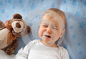 One year old baby crying