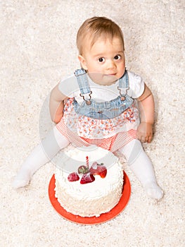 One Year Old and a Cake