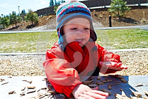 One Year Old Playing at Park