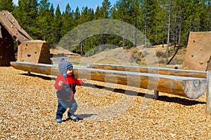 One Year Old Playing at Park