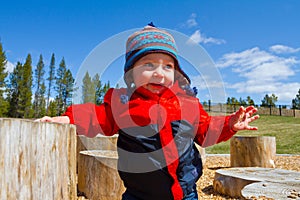 One Year Old Playing at Park