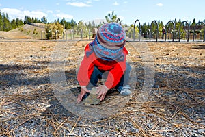 One Year Old Playing at Park