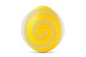 One Yellow Easter egg isolated on white background