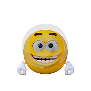 One yellow smiley with hands