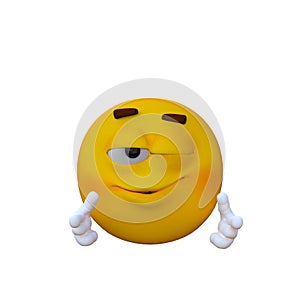 One yellow smiley with hands