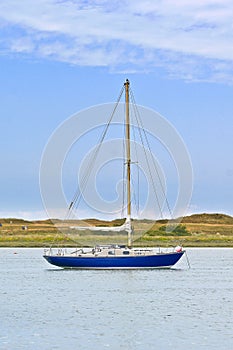 Onely boat over the beach