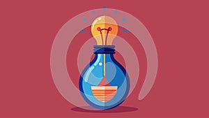 A oneofakind vase created from a repurposed light bulb.. Vector illustration.