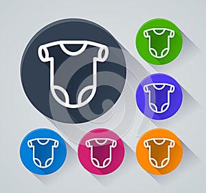 Onesie circle icons with shadow