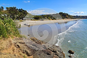 Onetangi Beach, the longest on Waiheke Island, New Zealand