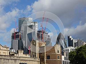 Ongoing construction in the City of London England United Kingdom