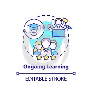 Ongoing learning concept icon