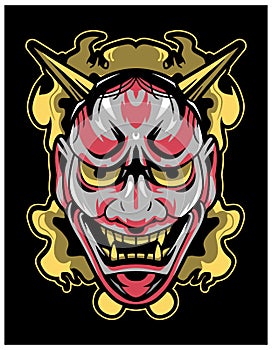 Japanese oni mask culture illustration photo