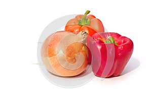 Onion and bell peppers