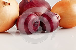 Onion bulbs of different varieties