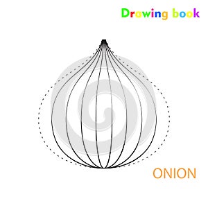 Onion coloring and drawing book vegetable design illustration