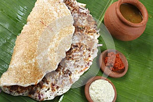 Onion dosa is typically South Indian pancake.